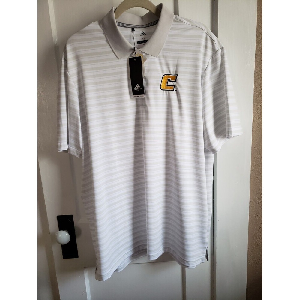 Adidas Men's ULTIMATE365 3 Stripe UPF 50 Golf Shirt White/Grey Sz‎ XL NWT